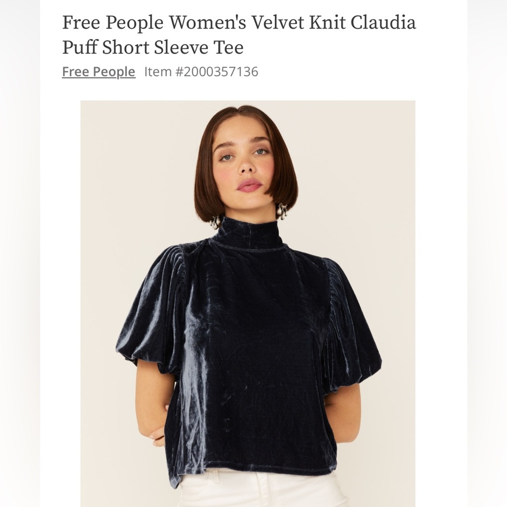 Free People Velvet Puffed Tee